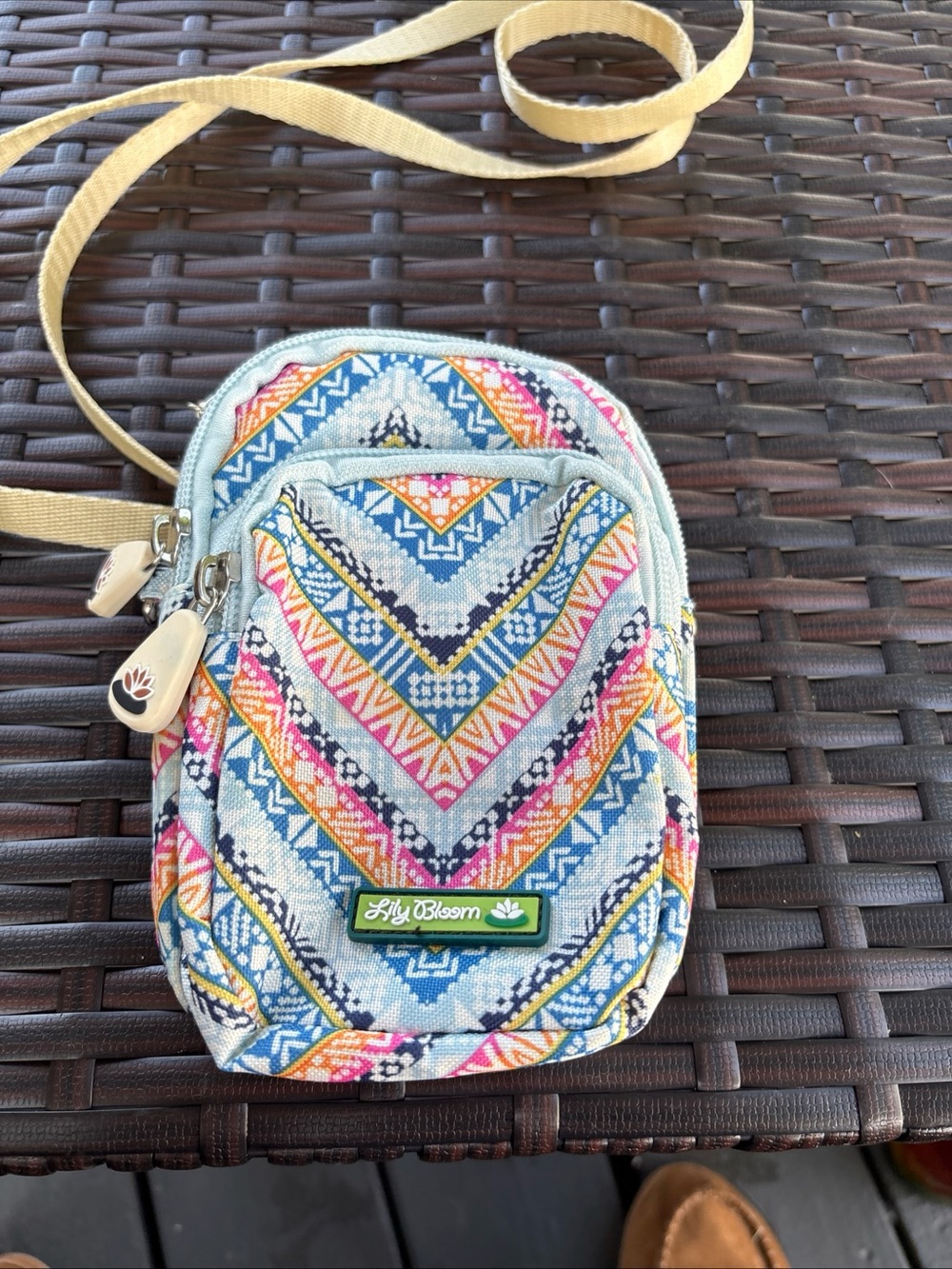 Lily Bloom Blue, Pink & Yellow Chevron Crossbody Pouch